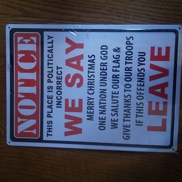 Metal Politically Incorrect  sign new in plastic. - Picture 3 of 5